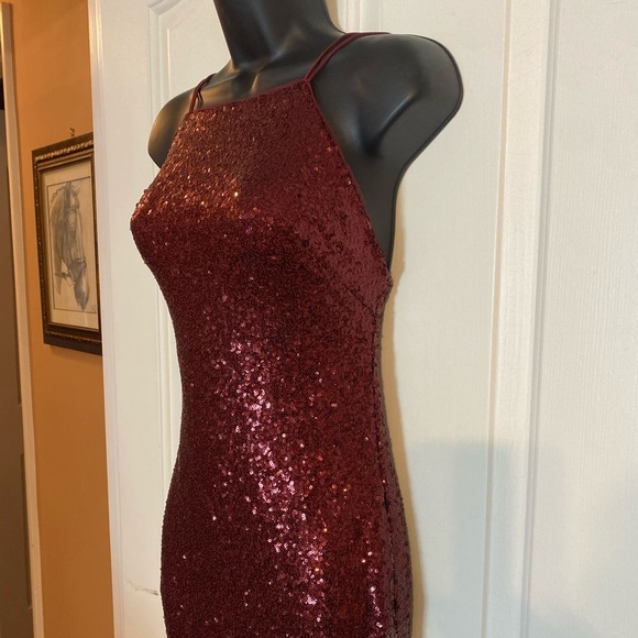 “THEIA” Jessica Sequin Lace Up Gown - Picture 10 of 16